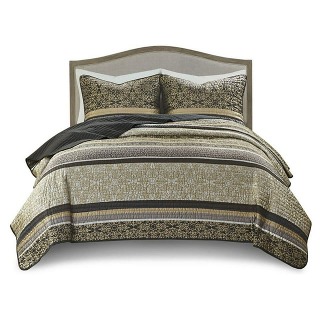 Housse Jacquard Réversible Madison Park Paige en Noir