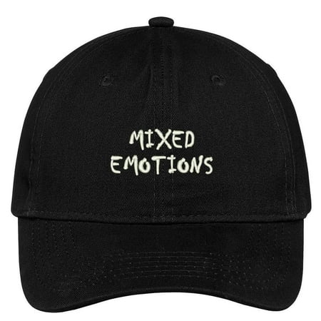 Soft Cotton Mix Trendy Apparel Shop Mixed Emotions Embroidered Soft Low Profile Adjustable Cotton Cap ()