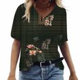 thumbnail image 3 of Fesfesfes Oversized Workout Shirts for Women's Fashion Casual Plus Size Scenic Flowers Printing V-Neck T-Shirt Tops Women Tops 3XL(US:14), 3 of 6