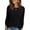 Black, variant on Blouses for Women Long Sleeve Buttons Shirts Dressy Crew Neck Tunic Tops Fall Casual Lightweight Sweaters