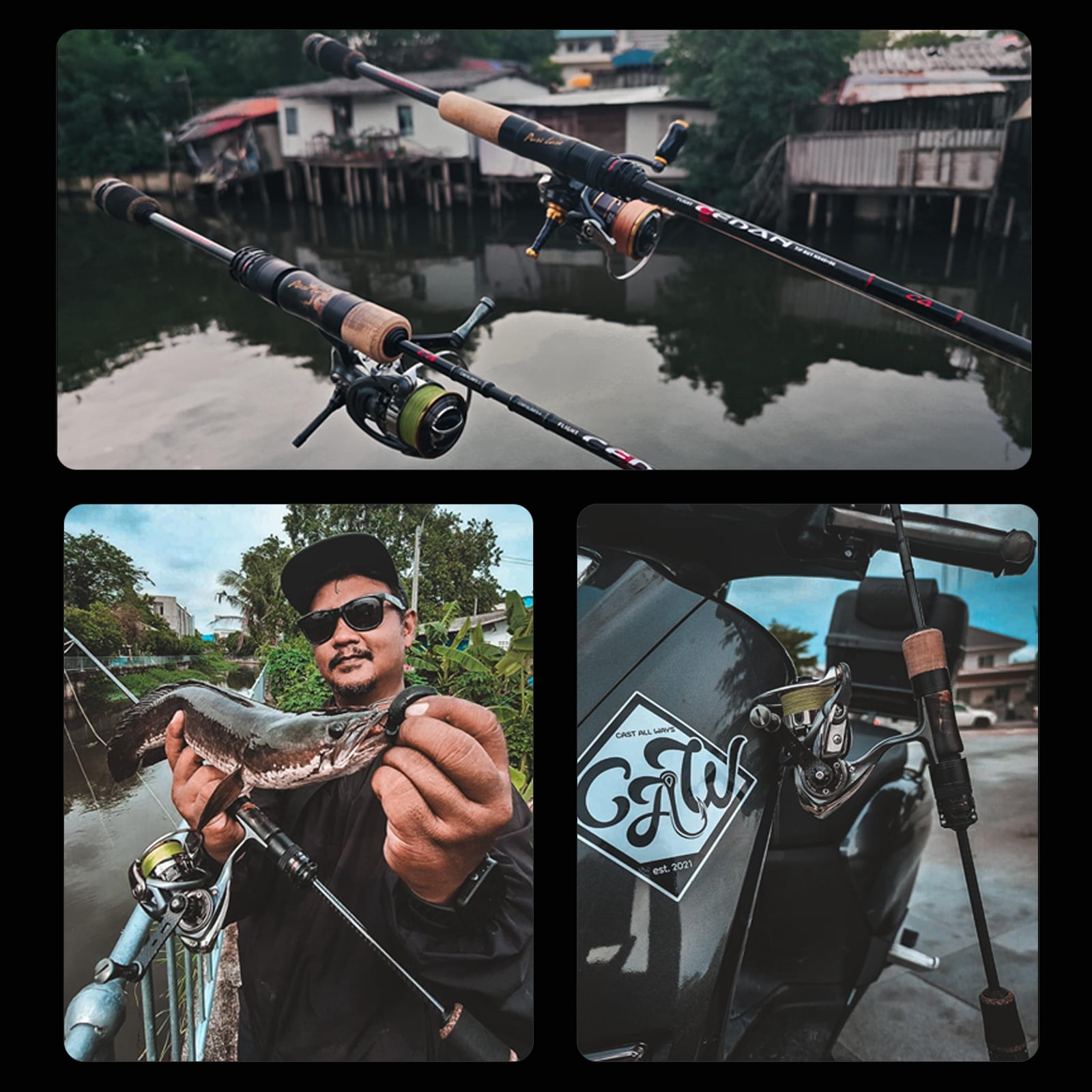 PURELURE NEW CEDAN Solid Tip Bass Rod 36T Carbon Casting Spinning Fishing Rods Baitcasting 2.5g-12g Fast Trout Rod Perch Rod
