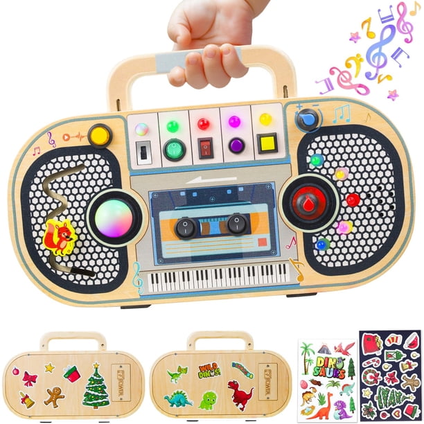Radio LED Montessori Busy Board Ansee con interruptores y música