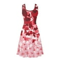 thumbnail image 3 of FKELYI Size M Sleeveless Dress Stretchy Red Heart Butterfly Women Sleeveless Dresses Durable Dress for Women Midi Length Valentine's Day Gift, 3 of 5
