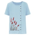 thumbnail image 4 of Shorts pour Femmes, Blouses pour Femmes, Mode Féminine Imprimée Confortable Ample Manches Courtes Blouse Boutonnée Col Rond Décontracté, 4 of 4