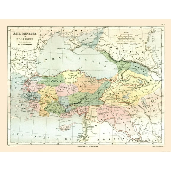 Historic Map - Asia Minor Bosphorus - Cortambert 1880 - 29.52 x 23 - Vintage Wall Art