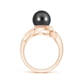thumbnail image 2 of Angara Tahitian Cultured Pearl and Diamond Loop Ring in 14K Rose Gold for Women | June Birthstone Jewelry for Her, 2 of 8