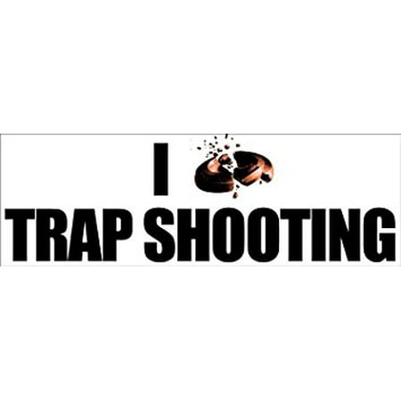 I Love Trap Shooting (Clay Pigeon) Sticker Decalic Size: 3 x 9