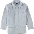 thumbnail image 1 of Alfani Womens Button-Down Fleece Jacket, ltblue, XL, 1 of 2