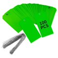 thumbnail image 1 of 100 Pieces 4 3/4Inch X 2 3/8Inch Plastic Shipping Tags with Wires Blank Labeling Tags Waterproof Hang Tags (Green), 1 of 5