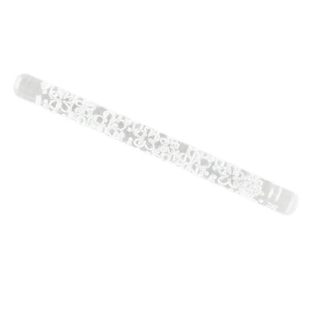 GUOOL Acrylic Embrossing Rolling Pin Non-stick Fondant Cake Decorating Pastry Patterns Transparent 16 cm
