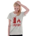 thumbnail image 3 of Put Out Fire Firefighter Fireman Womens Fitted Plus Size Graphic Tee Brisco Brands 3X, 3 of 5