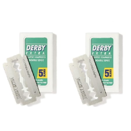 Derby Extra Double Edge Blades, 5 ct. (Pack of 2) + 3 Count Eyebrow Trimmer