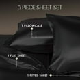 thumbnail image 2 of Martex Elegance 3-Piece Twin Satin Sheet Set | Silky Smooth | Great for Hair & Skin | Black, 2 of 8