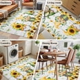 thumbnail image 5 of Spring Gnomes Area Rugs 2.7'x5', Washable Small Throw Rugs for Kitchen Bedroom, Botanical Yellow Flowers Leaves Wooden Plank Indoor Outdoor Rug Non-Slip Low Pile Carpet Runner Reversible Floor Mats, 5 of 8