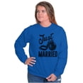 thumbnail image 4 of Just Married Bride Groom Newlywed Unisex Plus Fleece Graphic Sweatshirt Brisco Brands 3X, 4 of 5