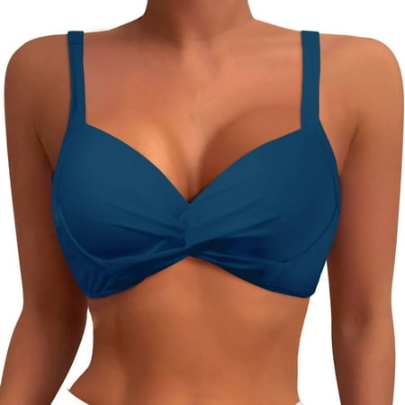 Women s Underwire Bikini Top Push Up Padded Bra Nylon Spandex for Summer Vacations