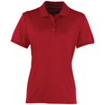 thumbnail image 1 of Premier- Polo de manga corta Coolchecker para mujer (Vino), 1 of 2