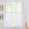 thumbnail image 1 of Zzistar White Voile Sheer Rod Pocket Window Tier Curtains, Pack of 2, 27.5x30 inch, 1 of 8