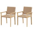 thumbnail image 6 of Vicamelia 2 Pce Patio Dining Chairs Outdoor Rattan Armchairs Woven from Paper Rope for Balcony Backyard, Natural, 6 of 7