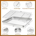 thumbnail image 2 of shiyou-Baking Sheet with Rack Set (1 Sheet + 1 Rack), Stainless Steel Cookie Sheet for Oven Baking, 16”x12” Baking Pan Tray with Cooling Rack, Non Toxic & Heavy Duty, Dishwasher Safe, 2 of 4