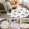 thumbnail image 5 of Palm Trees Round Area Rug 4 FT, Non Slip Indoor Outdoor Rug, Watercolor Tropical Flamingo Summer Washable Soft Circular Carpet Non-Shedding Floor Mat for Coffee Table Nursery Foyer Balcony, 5 of 8