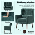 thumbnail image 4 of Modern Accent Living Room Chairs Comfy Chenille Fabric Upholstered Foam Filled Mid Century Arm Chairs for Living Room, Reading Room, Bedroom,Blackish Green, 4 of 9