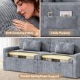 thumbnail image 4 of Aiho Modular Sleeper Sofa Bed, 6-in-1 Convertible Couch with 2 Independent Extendable Seats, No Assembly Space-Saving Loveseat for Apartment, Small Living Room - Gray, 4 of 11