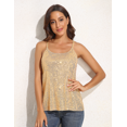 thumbnail image 2 of PrettyGuide Women's All Over Sequin Top Shimmer Strappy Camisole Sparkly Tank Tops Party Shirts, Large, 2 of 7
