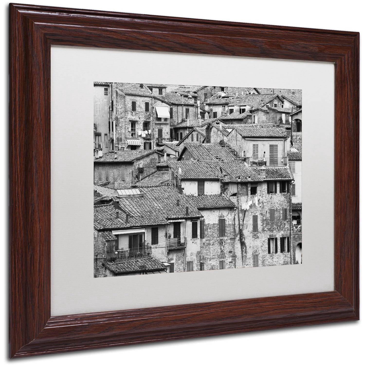Trademark Fine Art "San Gimignano Texture" Canvas Art by Moises Levy White Matte, Wood Frame