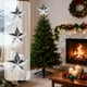 thumbnail image 1 of Adorno de árbol de estrella de Navidad de plástico plateado - Adorno festivo de 20 cm para hogar y chimenea, 1 of 7
