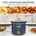 thumbnail image 4 of Sunvivi 2 Quart Slow Cooker With Removable Ceramic Pot and 3 Heating Settings, Stainless Steel, Blue, 4 of 11