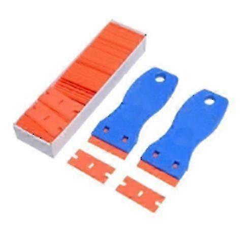 Glass Griddle with Ceramic Hob Scraper and 100 Plastic Scrapers for Efficient Label Glue Painting Sticker and Decal Removal