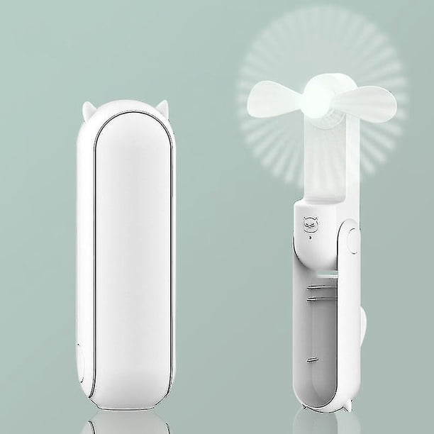 Handheld Mini Fan, 3 In 1 Hand Fan, Portable Usb Rechargeable Small White