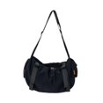 thumbnail image 2 of Bolso de hombro para hombre, de nailon, moderno, con cierre de cremallera, correa ajustable, bolso de gimnasio, bandolera Negro, 2 of 9