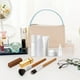 thumbnail image 5 of Large Capacity Waterproof Makeup Bag | PU Leather Toiletry Organizer | Portable Travel Storage Case | Candy Colors Blue Green Beige | 20x13x13cm | Multipurpose Cosmetic Pouch, 5 of 6