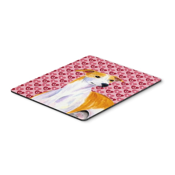 "Whippet Hearts Love and Valentines Day Portrait Mouse Pad Hot Pad or Trivet"