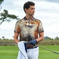 thumbnail image 3 of Rateoe Romantic Flower Fox Couple Pattern Men's Short Sleeve Polo Shirts, Golf Polo Shirts Short Sleeve Performance Moisture Wicking Dry-Small, 3 of 6
