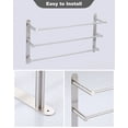 thumbnail image 3 of 24 inch Wowow Brushed Nickel 3-Tier Wall Mounted Towel Rack with Mounting Hardware in Stainless Steel, 3 of 5