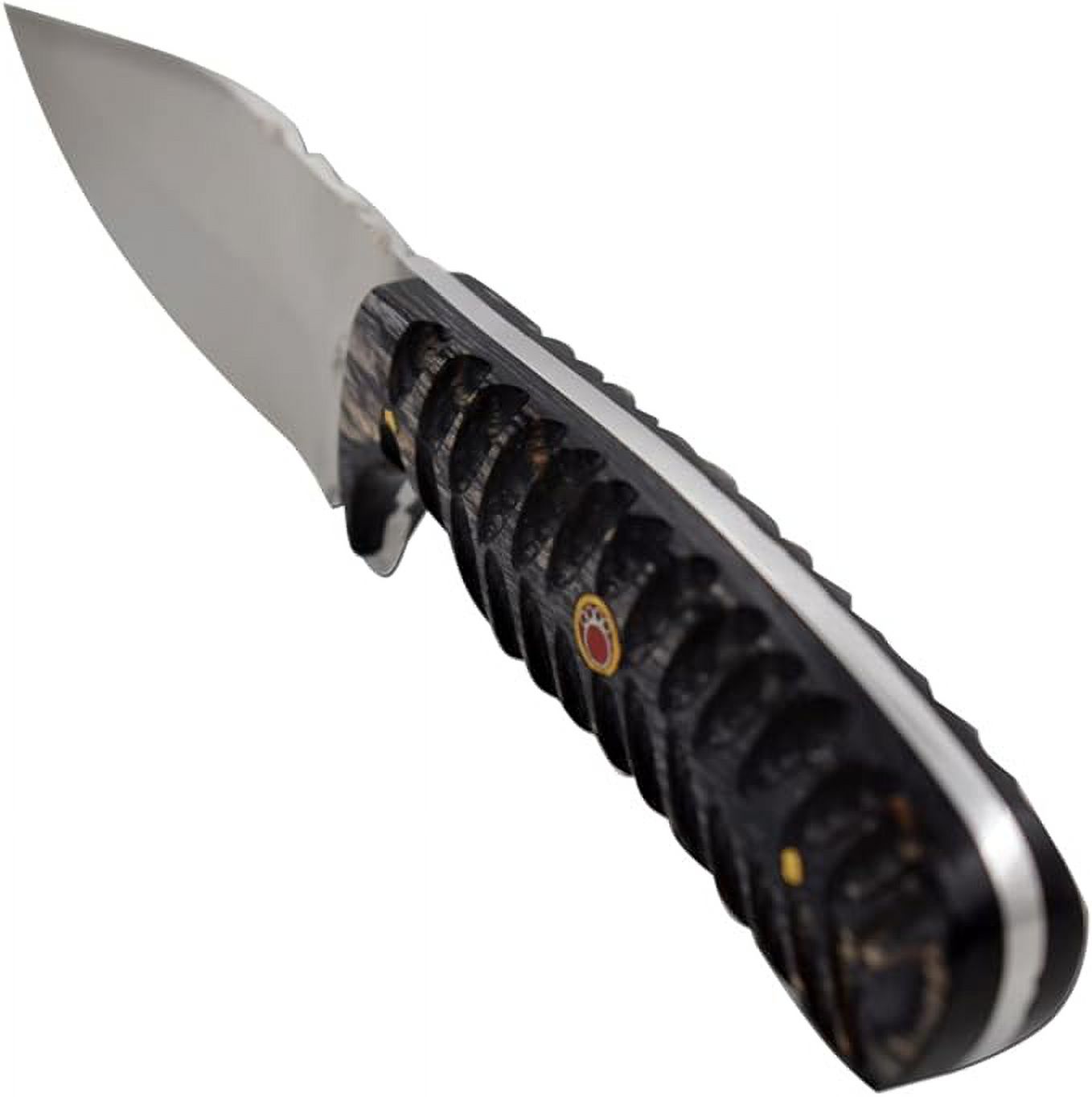 Old Ram 9-inch Fixed Blade Skinner Knife, Drop Point Blade - Hand Forged Rosewood Handle with Leather Carrying Case