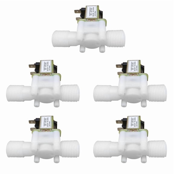 5X 12V 1/2inch Plastic Electric Solenoid Valve Magnetic Water Air Normally Closed