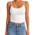 thumbnail image 2 of 2 Pack Women's Spaghetti Strap Crop Cami Tank Tops, U Neck Low Back Slim Fit Sleeveless Layering Camisole, 2 of 8