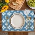 thumbnail image 4 of Blue Floral Placemats Set of 12, Spring Flowers Modern Abstract Art Farmhouse Placemats for Dining Table, Place Mats for Kitchen Tabletop, Waterproof Wipeable Dining Table Mats Set, 4 of 9