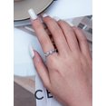 thumbnail image 2 of 1pc Exquisite Cubic Zirconia Heart & Wing Decor Silver Ring For Women For Gift, 2 of 5