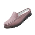 thumbnail image 2 of Miluxas Women Slip On Backless Loafers Comfort Leather Wide Low Top Casual Platform Shoes Purple 9(42), 2 of 9