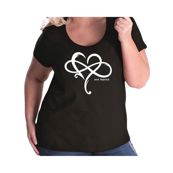Heart Infinity and Beyond Womens Plus Size Scoopneck Tee