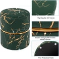thumbnail image 4 of DUHOME Modern Round Velvet Ottoman Footrest Vanity Stool Bronzed Fabrics Padded Stool for Living Room, Bedroom Dark Green, 4 of 7