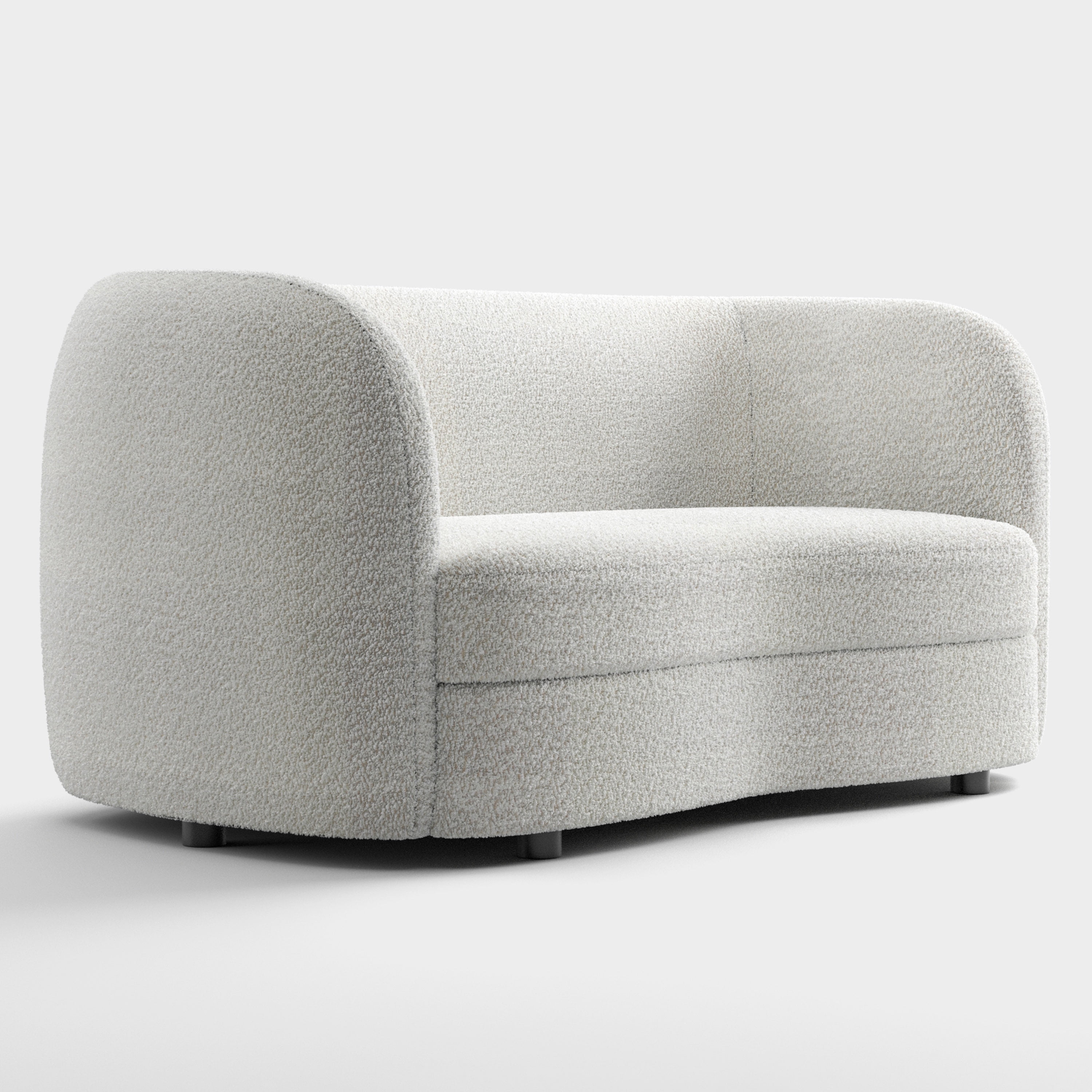 Furniture of America Sonya Tuxedo Style Upholstered Boucle Fabric White Loveseat
