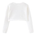 thumbnail image 6 of Spazoro Kids Girls Sweaters, Long Sleeve Cotton Fall Winter Solid Color Button Down Cardigan for Child Girls White Size 2 T, 6 of 6