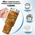 thumbnail image 3 of Sikiie Tiger Insulated Stainless Water Bottle Lid Travel Mug Cup Insulated Tumblers Cup 40oz Ice Bully With Handle, 3 of 8