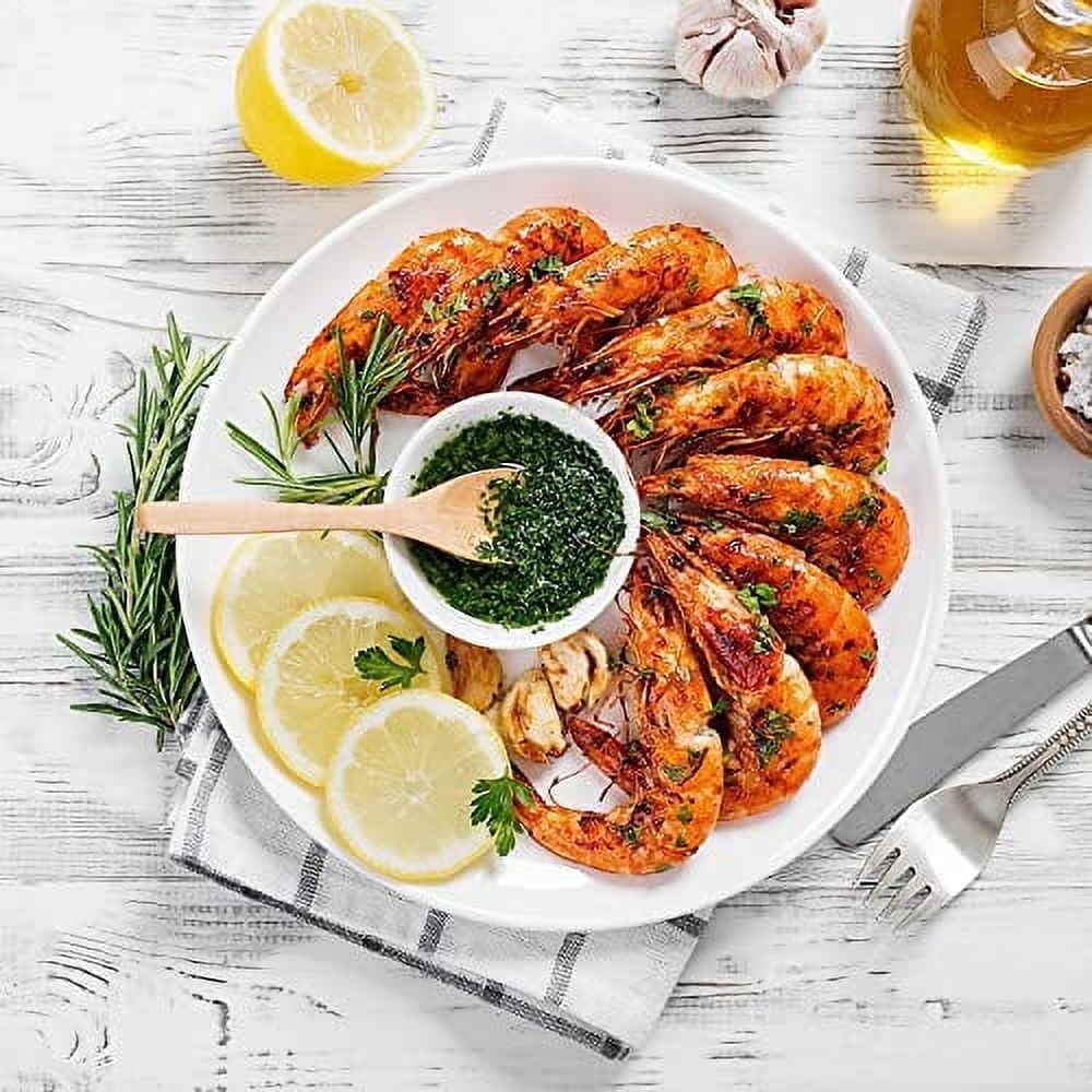 Delling Dinner Plates Set of 6, 10 inch Ceramic Plates - Microwave, Oven, and Dishwasher Safe, White